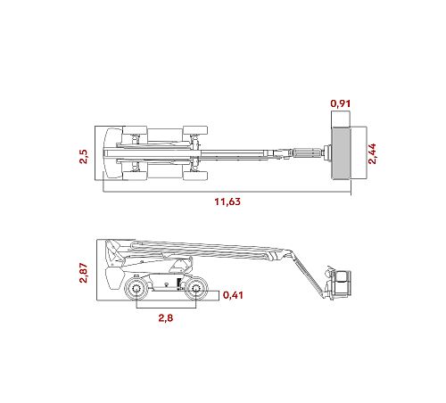 Диаграмма рабочей зоны подъемной техники ARLIFT